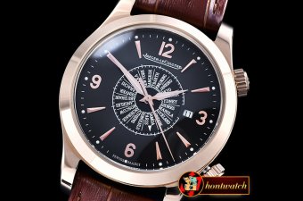 JAEGER LE COULTRE Master Memovax World Time RG/LE Black Asia 21J