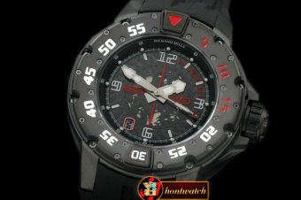 RM075C - PVD Black/RU Black Asian 7751 Decorated