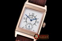 JAEGER LE COULTRE JL Reverso Automatic RG/LE White/Stk/Num Asia