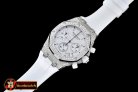 AP0368B - Royal Oak Ladies Chrono SS/RU Wht Diam Diam Bez VK64