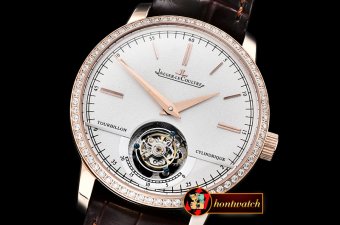 Jaeger Le Coultre Master Grande Trad. Tourb. Cylindrique RG/LE Wht Tourb