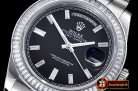 Replica Rolex Daydate 41mm SS/SS Pres Baug Blk Stk Diam Asia 325