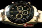 Replica Rolex Daytona 116528 YG/YG Black Diam A-7750 Sec@6