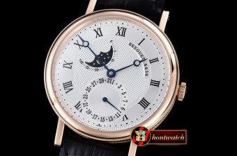 BRE063B - Classique SS Moonphase RG/LE White Miyota 9015