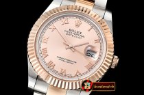 Rolex DJ2 41mm Oyst Flt RG/SS Rose Gold Roman BP A3136 Mod