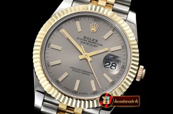 Rolex Datejust DJ2 41mm Jub Flt Wrap YG/SS D Grey Stk BP Asia 2836