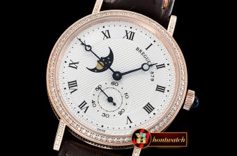 BRE083D - Classique MoonPhase Ref.3300 Diam RG/LE Wht MY9015 Mod
