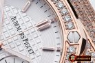AP0369A - Royal Oak Ladies Chrono RG/RU Wht Stk Diam Bez VK64