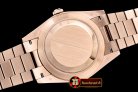 Rolex DayDate 40mm Flt RG/RG Pearl Wht Roman BP Swiss 2836