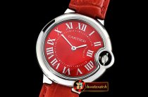 Cartier Balon Bleu Midsize 33mm SS/LE Red Swiss Quartz Mod