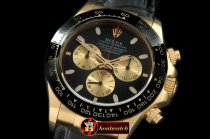 Replica Rolex Daytona 116528 YG/LE Blk Stk Roman A-7750 Sec@6
