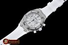 AP0368A - Royal Oak Ladies Chrono SS/RU Wht Stk Diam Bez VK64