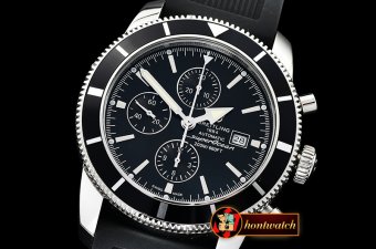 Breitling SuperOcean Heritage II Chronograph SS/RU Blk OMF A7750