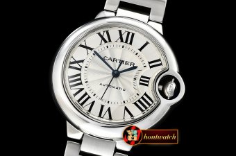 Cartier Balon De Bleu Ladies 33mm SS/SS White TWF Seiko NH05A