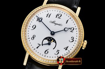 Breguet Classique MoonPhase Diam YG/LE White MY9015 Mod
