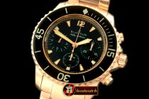 Replica Blancpain 50 Fathoms Chronograph RG/RG Black Asia 7750