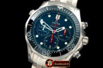 Replica Omega Seamaster Pro 300M Chrono SS/SS Blue A-7750