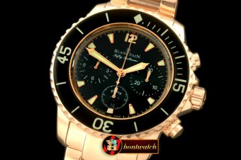 Replica Blancpain 50 Fathoms Chronograph RG/RG Black Asia 7750