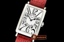 Franck Muller Long Island Ladies 952QZ SS/LE (Red) Wht GF Swiss Qtz