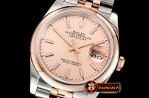 Rolex DateJust 36mm Jub Dome RG/SS Rose/Stk BP A2813