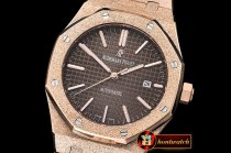 Audemars Piguet Royal Oak 15400 Frosted RG/RG Brown Asia 21J Mod 3120