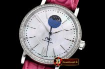 IWC Portofino Automatic Diam Bez SS/LE Wht MOP A2851 Mod
