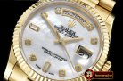 Rolex Daydate 36mm Flt YG/YG White MOP Diam BP Swiss 2836