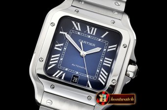 Cartier Santos De Cartier 2018 Mens XL SS/SS Blue BVF MY9015