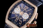 Franck Muller Vanguard Chronograph 44mm Diams RG/LE/RU Blue Asia 7750