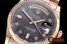 Rolex Daydate 36mm Flt RG/RG Black MOP Diam BP Swiss 2836