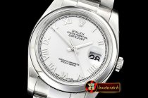 Rolex Datejust Man DJ 36mm Oyst Dome SS/SS Wht Roman ARF A3135