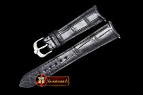 Rolex Real Croc Black Leather Strap for Cellini Time
