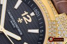 VACH. CONSTANTINE Overseas Ref.47074 YG/LE Black MY8215 Mod Cal5