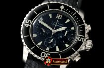 BLP018B - 50 Fathoms Chronograph SS/NY Black Asia 7750