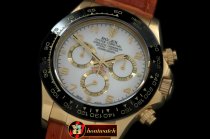 Replica Rolex Daytona 116528 YG/LE Wht Num A-7750 Sec@6