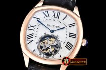 Replica Cartier Drive De Cartier Tourbillon RG/LE White Tourbill