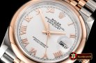 Rolex DateJust 36mm Jub Dome RG/SS White/Rmn BP A2813