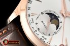 Jaeger Le Coultre Master Ultra Thin Moonphase RG/LE White KMF MY9015 Mod
