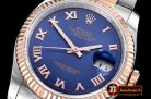Rolex Datejust DJ 36mm Oyst Flt RG/SS Blue Rmn BP A3135 Mod