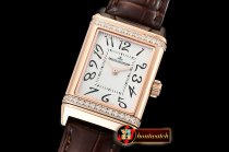 Jaeger Le Coultre JL Reverso Ladies Diams RG/LE White/Num MY6T51 Mod
