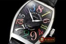 Franck Muller Crazy Hours Curvex Mens SS/LE Blk/Colors Asia 21J Mod