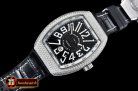 Franck Muller Vanguard Mens V45 Glacier Diams SS/LE/RU Blk ABF A2824