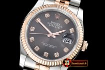 Rolex DateJust Jub Flt RG/SS Dark Grey Diam BP A3135 Mod