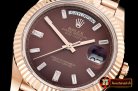 Rolex DayDate 40mm Flt RG/RG Brown Baug. Diam BP A2836