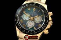 Replica Rolex Daytona 116528 YG/YG M-Green Roman A-7750 Sec@6