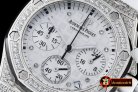 AP0368B - Royal Oak Ladies Chrono SS/RU Wht Diam Diam Bez VK64
