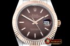 Rolex Datejust DJ2 41mm Oyt Flt RG/SS Brown/Stk BP Asia 2813