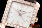 VACH. CONSTANTINE Toledo 1951 Bag. Diams RG/LE White/Stk/Num Miyota 9015