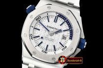 Audemars Piguet Royal Oak Diver SS/RU White JF MY9015 Mod A3120