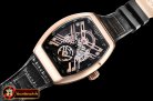 Franck Muller Vanguard Tourbillon Skeleton RG/LE/RU Blk Asia 23J